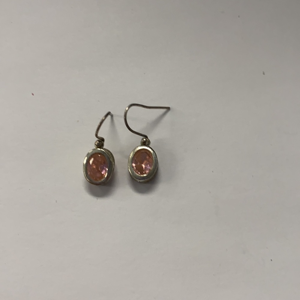 Pink and silver earrings